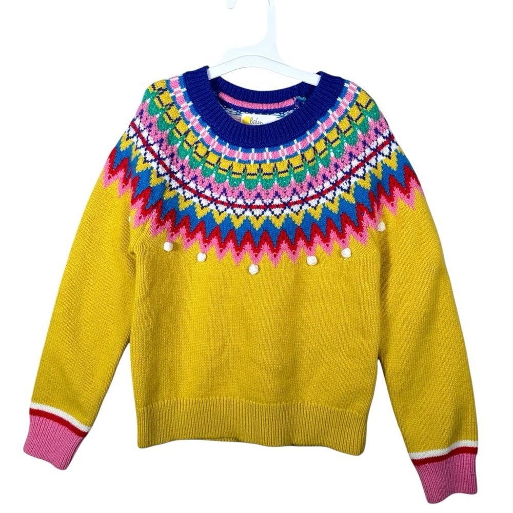 BODEN Knit Wool Blend Fair Isle Sweater 7-8yr - Picture 8 of 8